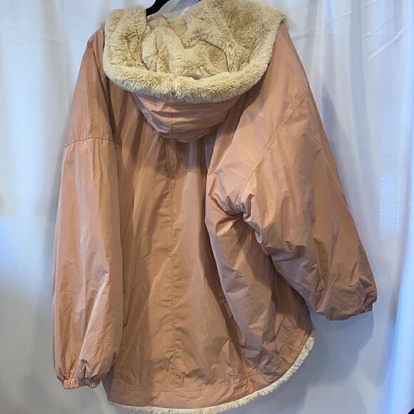 FREE PEOPLE BREAK THE ICE WINTER PARKA ROSE NEW NWOT REVERSIBLE LARGE - Picture 10 of 12